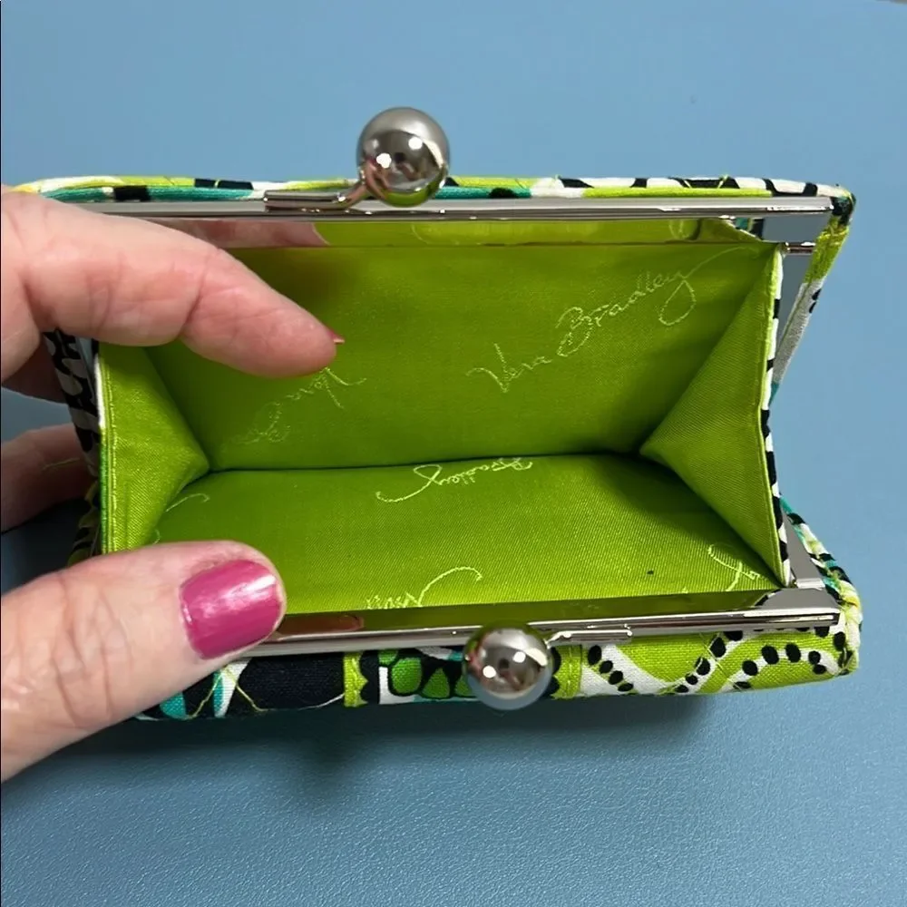 Vera Bradley Limes Up Quilted Kisslock Wallet - Picture 3 of 5